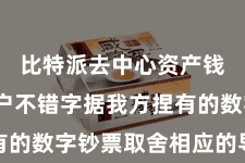 比特派去中心资产钱包 用户不错字据我方捏有的数字钞票取舍相应的导入时势