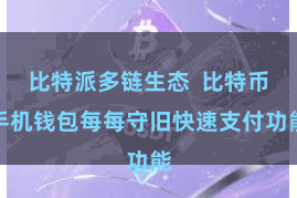 比特派多链生态 比特币手机钱包每每守旧快速支付功能