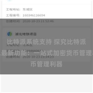 比特派系统支持 探究比特派钱包最新功能：一站式加密货币管理利器