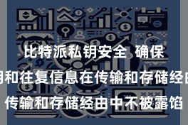 比特派私钥安全  确保用户的私钥和往复信息在传输和存储经由中不被露馅