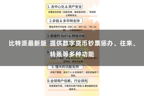 比特派最新版  提供数字货币钞票惩办、往来、转账等多种功能