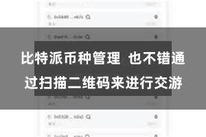 比特派币种管理  也不错通过扫描二维码来进行交游