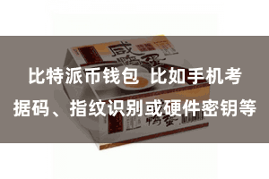 比特派币钱包  比如手机考据码、指纹识别或硬件密钥等