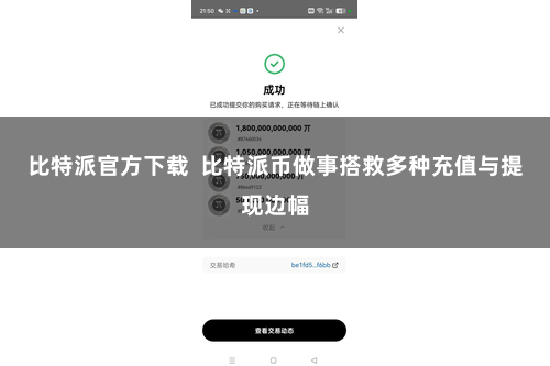 比特派官方下载  比特派币做事搭救多种充值与提现边幅